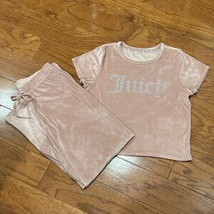 Juicy Couture luxe dusty pink blush velour  set